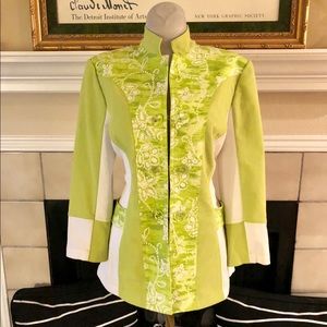 St John Sport Lime Green & White Jacket Blazer M
